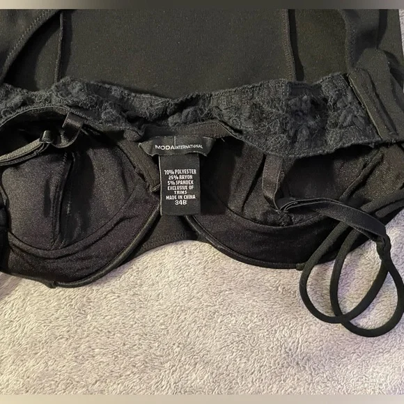 Moda International Black tank top with built in bra - Picture 3 of 3